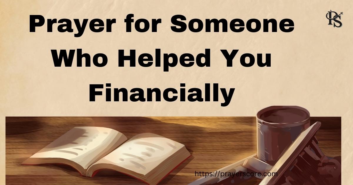 Prayer for Someone Who Helped You Financially